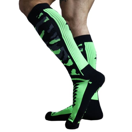 Breedwell Chaussettes Hautes Neo Camo Vert Fluo