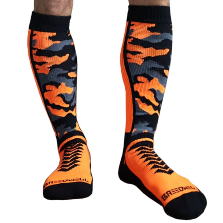 Breedwell Neo Camo Knee Socks - Neon Orange