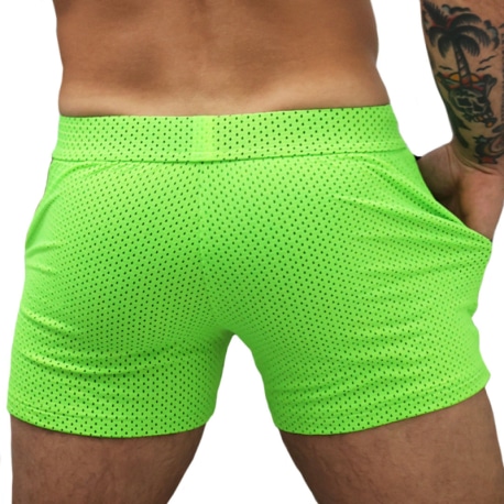 RUFSKIN® NUAGE GREEN Signature Transparent Nylon Shorts