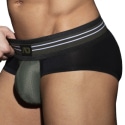 AD Fetish Double Stripe Briefs - Black - Khaki