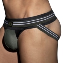 AD Fetish Double Stripe Jock - Black - Khaki