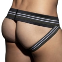 AD Fetish Double Stripe Jock - Black - Khaki