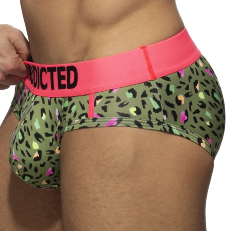 Addicted Tiger Swimderwear Push Up Briefs - Khaki