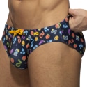 Addicted Emoji Swim Briefs - Navy