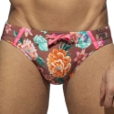 Addicted Roses Swim Briefs - Brown