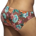 Addicted Roses Swim Briefs - Brown