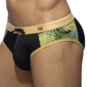 Addicted Side Leaves Swim Briefs - Black