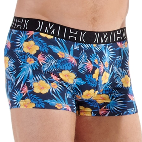 HOM Lot de 3 Boxers Gino Coton Noir - Gris Chiné - Imprimé Floral