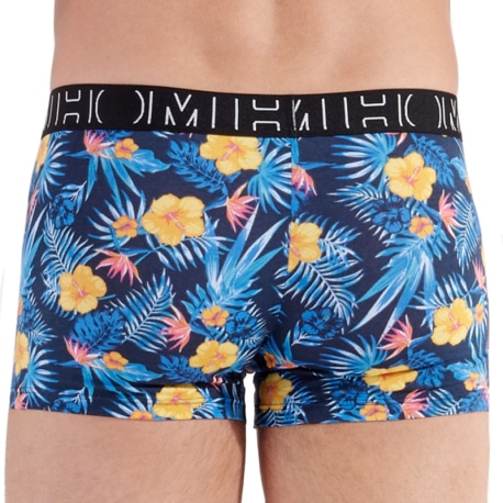 HOM Lot de 3 Boxers Gino Coton Noir - Gris Chiné - Imprimé Floral