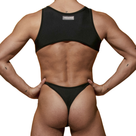 Omohonia Vulcano Clip Thong Bodysuit - Black