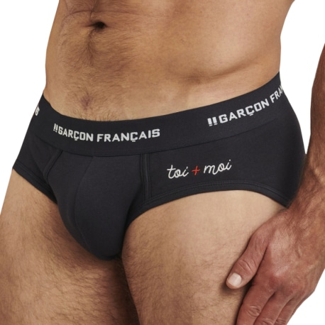 Garçon Français "Toi + Moi" Cotton Briefs - Navy