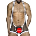 AD Fetish Fetish Mesh Singlet - Black - White