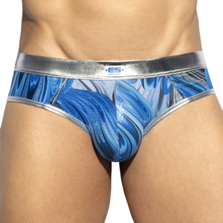 ES Collection Storm Glitter Briefs - Blue - Silver