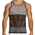 Modus Vivendi Striped Through Tank Top - Black - White