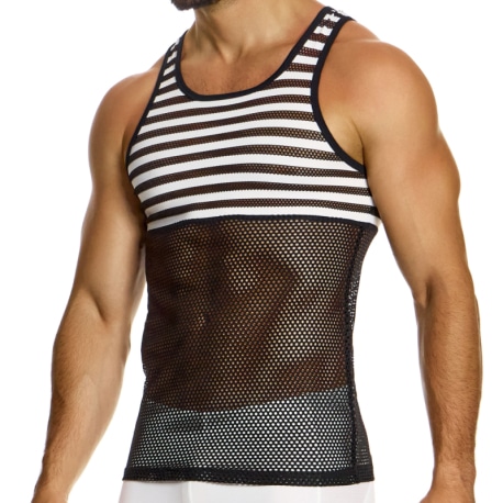 Modus Vivendi Hole Double Tank Top - Black | INDERWEAR