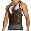 Modus Vivendi Striped Through Tank Top - Black - White