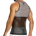 Modus Vivendi Striped Through Tank Top - Black - White