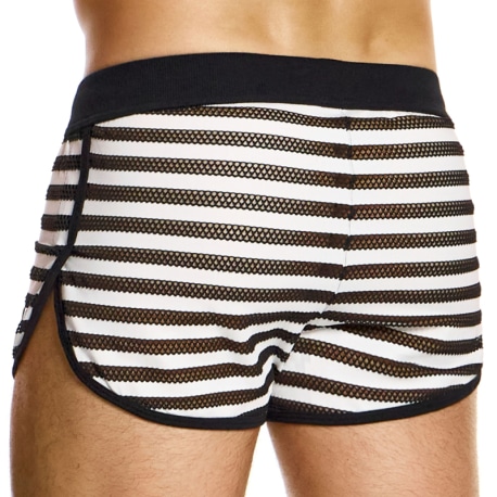 Modus Vivendi Striped Through Jogging Shorts - Black - White