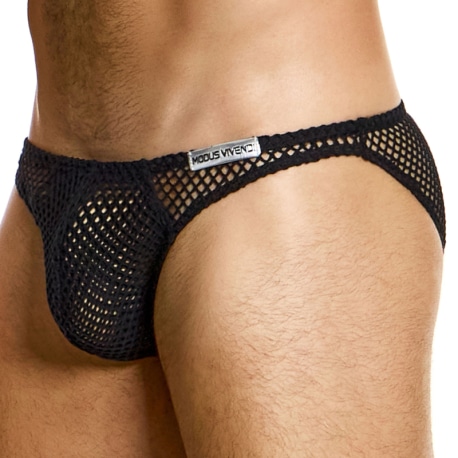 Modus Vivendi Mesh Through Low Cut Briefs - Black