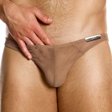 Modus Vivendi Mesh Through Low Cut Briefs - Skin