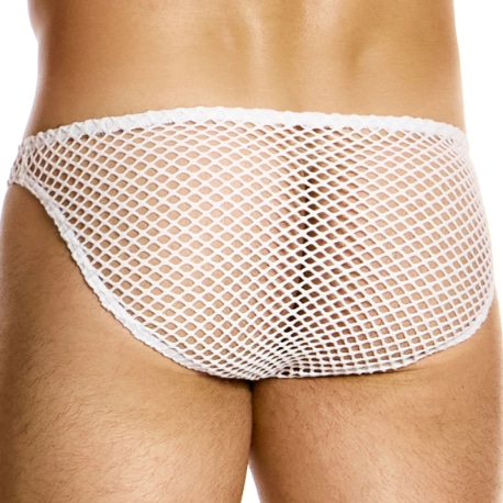 Modus Vivendi Mesh Through Low Cut Briefs - White