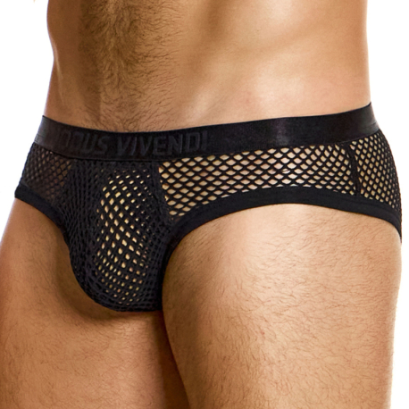 Modus Vivendi Mesh Through Classic Briefs - Black