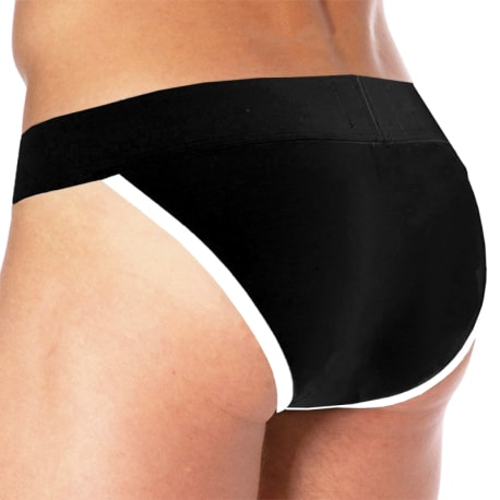 SKU Slip Tanga Logo Coton Noir