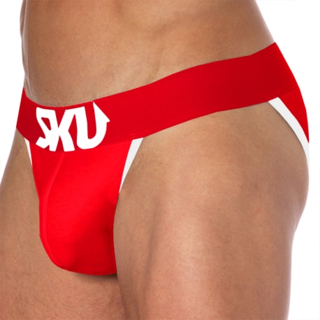 SKU Striped Cotton Tanga Briefs Red White INDERWEAR