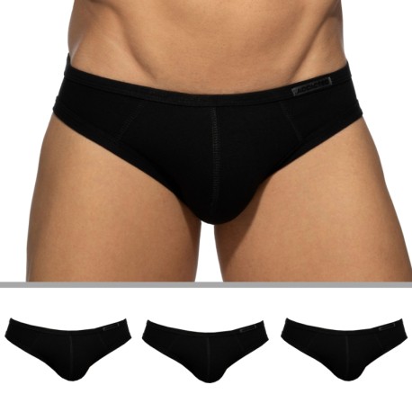 Cotton Low Rise Hipster Brief, Black 3 Pack