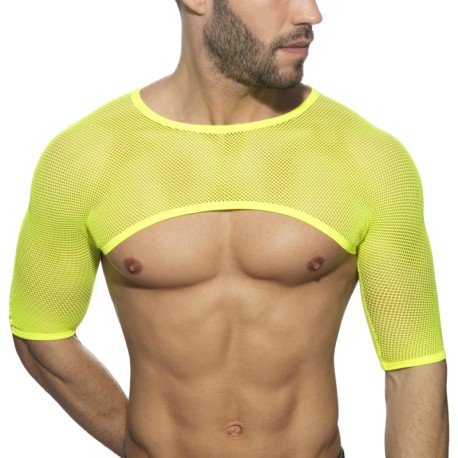 Addicted Mesh Shoulder Top - Neon Yellow