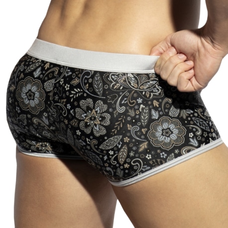 ES Collection Arabic Trunks - Black - Silver