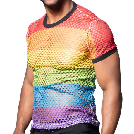 Andrew Christian T-Shirt Pride Mesh Arc-en-Ciel