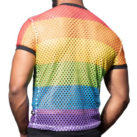 Andrew Christian Pride Mesh T-Shirt - Rainbow