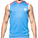 Andrew Christian Phys. Ed. Varsity Gym Mesh Hoodie - Blue