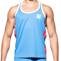 Andrew Christian Phys. Ed. Varsity Mesh Tank Top - Blue