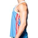 Andrew Christian Phys. Ed. Varsity Mesh Tank Top - Blue