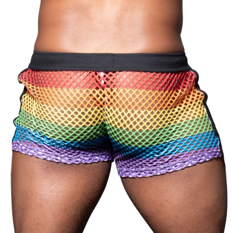 Andrew Christian Pride Mesh Shorts - Rainbow