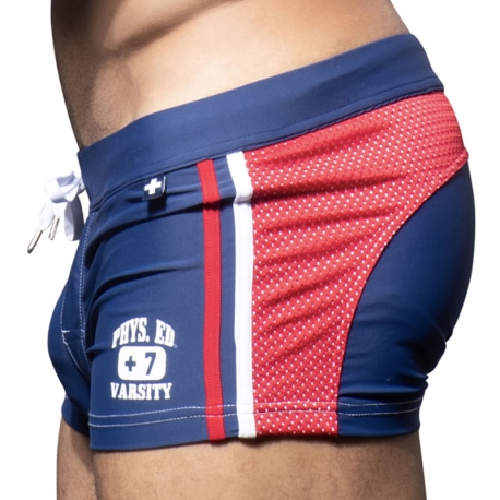 Andrew Christian Phys. Ed. Varsity Swim Trunks - Navy