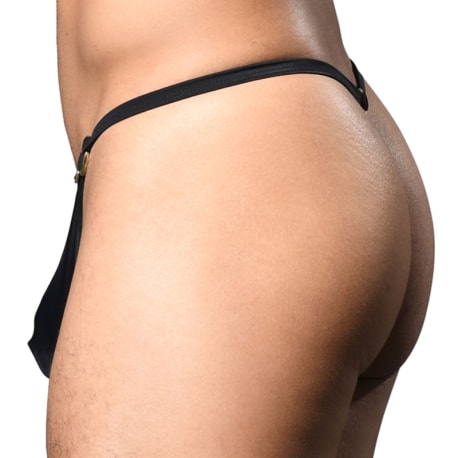 Andrew Christian Unleashed Ring Swim Thong - Black