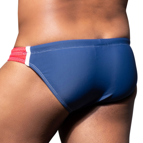 Andrew Christian Phys. Ed. Varsity Bikini Swim Briefs - Navy