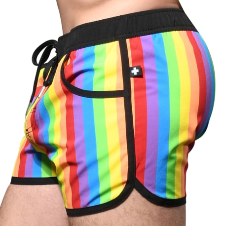 Andrew Christian Short de Bain Pride Arc-en-Ciel