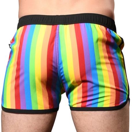 Andrew Christian Short de Bain Pride Arc-en-Ciel