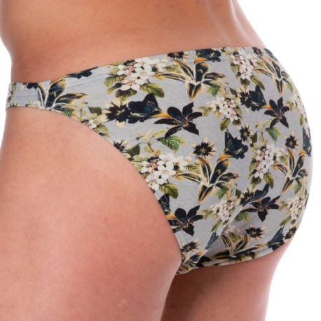 SKU Floral Cotton Mini Briefs - Grey