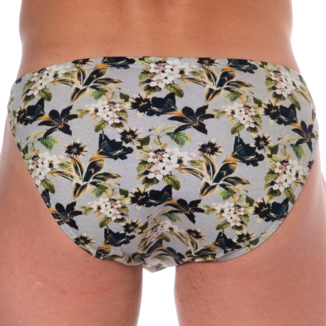 SKU Floral Cotton Mini Briefs - Grey