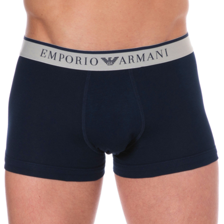 Emporio Armani Pure Cotton Boxer Briefs - Navy - Green