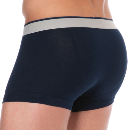 Emporio Armani Boxer Yarn Dyed Coton Bleu Marine