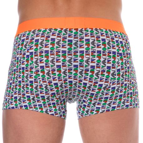 Emporio Armani Boxer All Over vertical Logo Coton Blanc