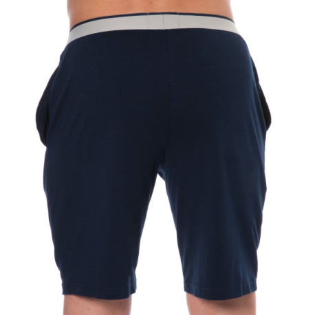 Emporio Armani Yarn Dyed Cotton Shorts - Navy