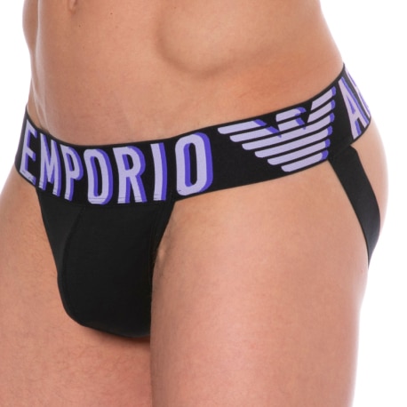 Emporio Armani Megalogo Cotton Jock - Black