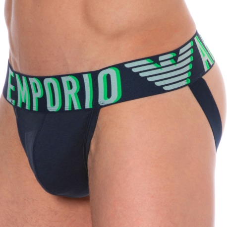 Emporio Armani Megalogo Cotton Jock - Navy